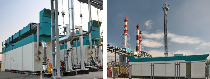 Компрессорные установки на ГТ ТЭЦ «Луч» (слева) и ГТ-ТЭЦ Белгородской ТЭЦ