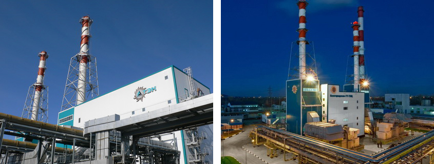 Газотурбинные электростанции: ГТ ТЭЦ «Луч» (слева) и ГТ-ТЭЦ Белгородской ТЭЦ