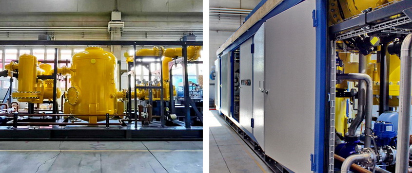 Дожимная компрессорная станция на этапе заводской сборки